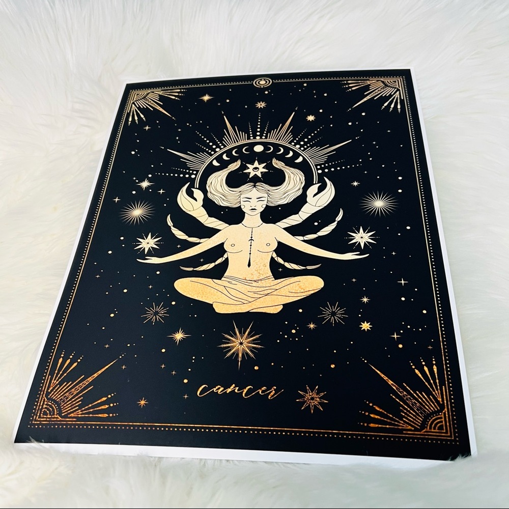 Cancer Wall Art Celestial Zodiac Horoscope Illustration Print Poster Unframed - Picture 13 of 17